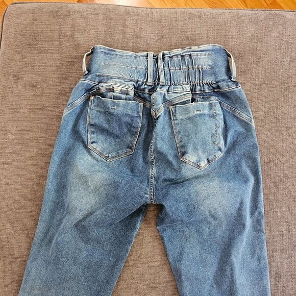 Colombian Brazilian butt insert pad jeans  stretch Denim high waist pant Size 12 - Picture 11 of 15